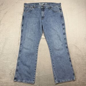 Wrangler Retro Slim Boot Jeans Men 38x30 Blue Cotton Cowboy Western Rodeo